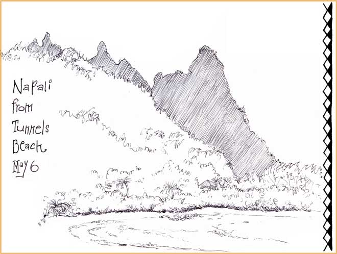NaPali Cliffs from Tunnels Beach...